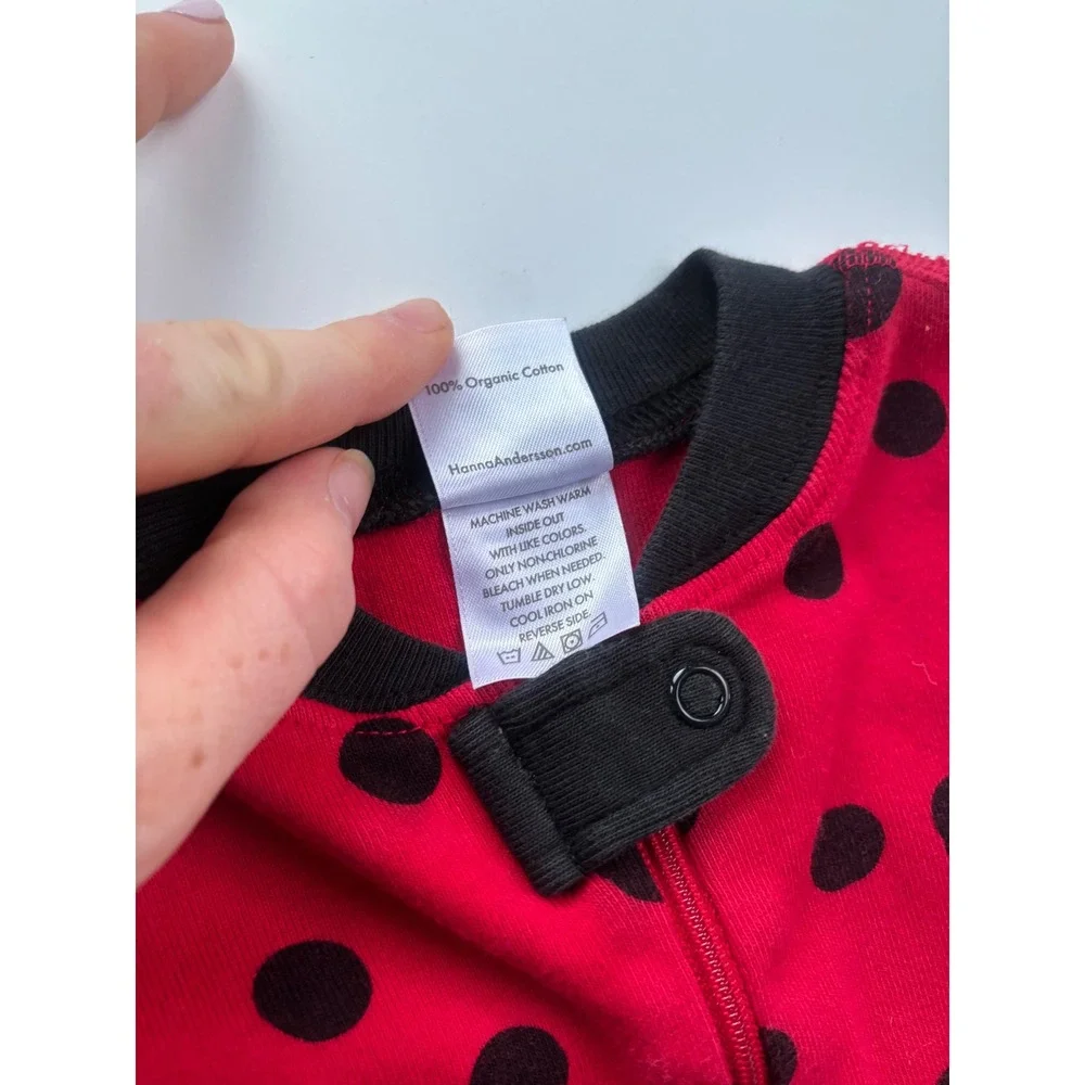Hanna Andersson Ladybug Organic Cotton Zip Sleeper Red 6-12 Months